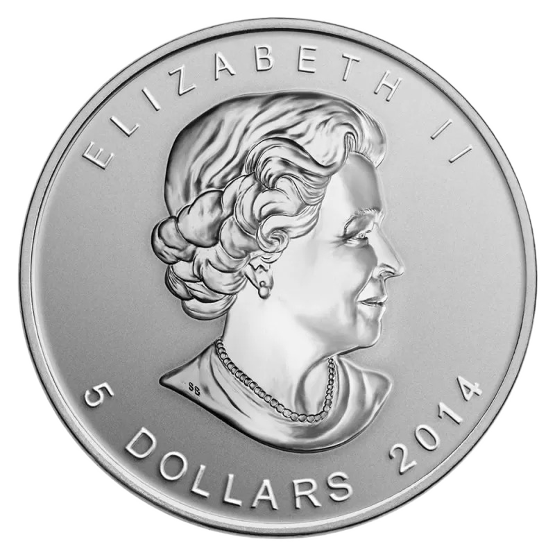2014 Bullion Replica Silver Maple Leaf 1 oz Reverse Proof