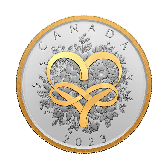 2023 Celebrate Love 1 oz .9999 Silver with Gold Plating