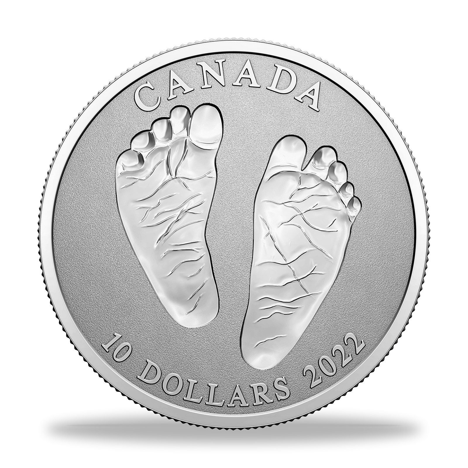 2022 $10 Welcome to the World Baby Feet 1/2 oz Silver Coin, with display case