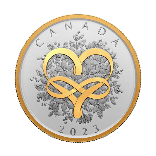 2023 Celebrate Love 1 oz .9999 Silver with Gold Plating