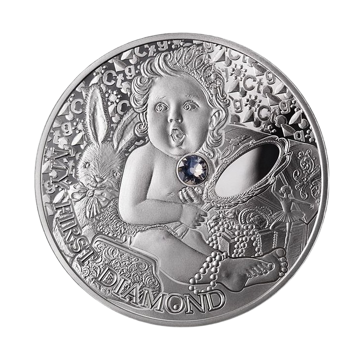 2022 My First Diamond 0.5 oz .999 Silver with Crystal Insert