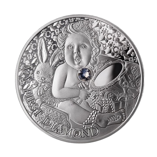 2022 My First Diamond 0.5 oz .999 Silver with Crystal Insert